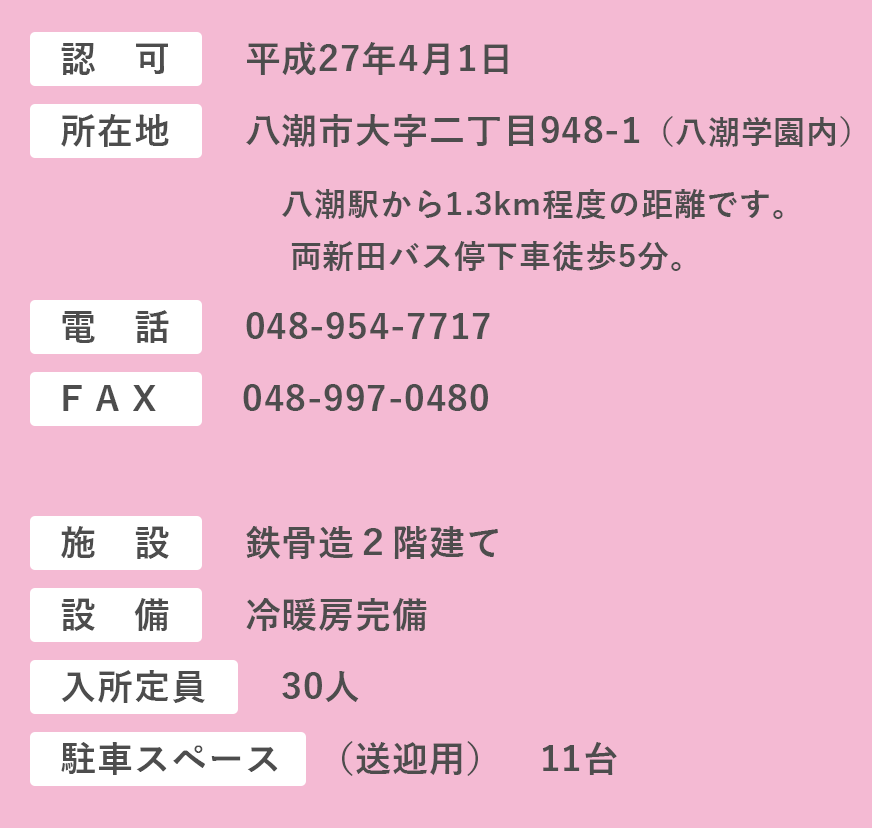 八潮なないろ保育園（認可保育園）